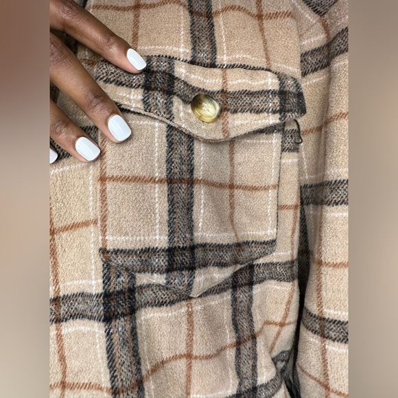Sarah Ashcroft x Missguided Brown Oversized Check Print Women’s Shacket (US 4) - Picture 7 of 8